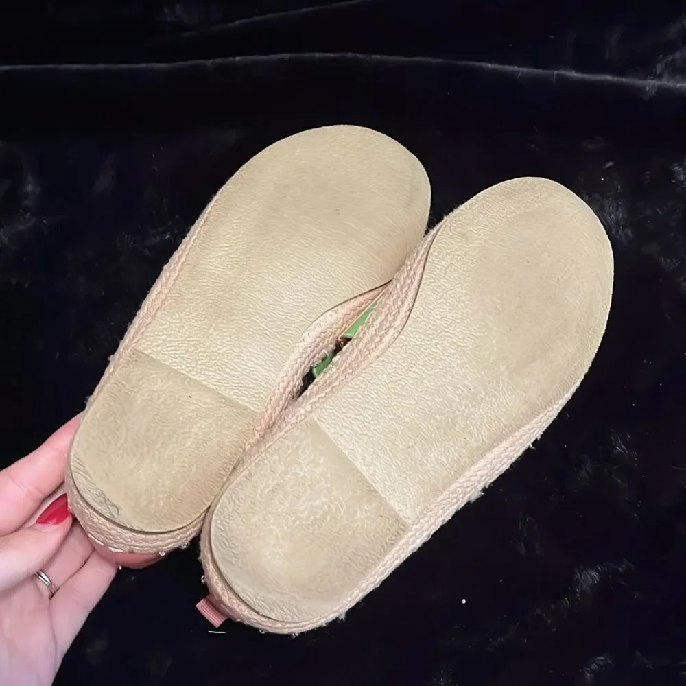 Pink and Green Slip-On Espadrilles